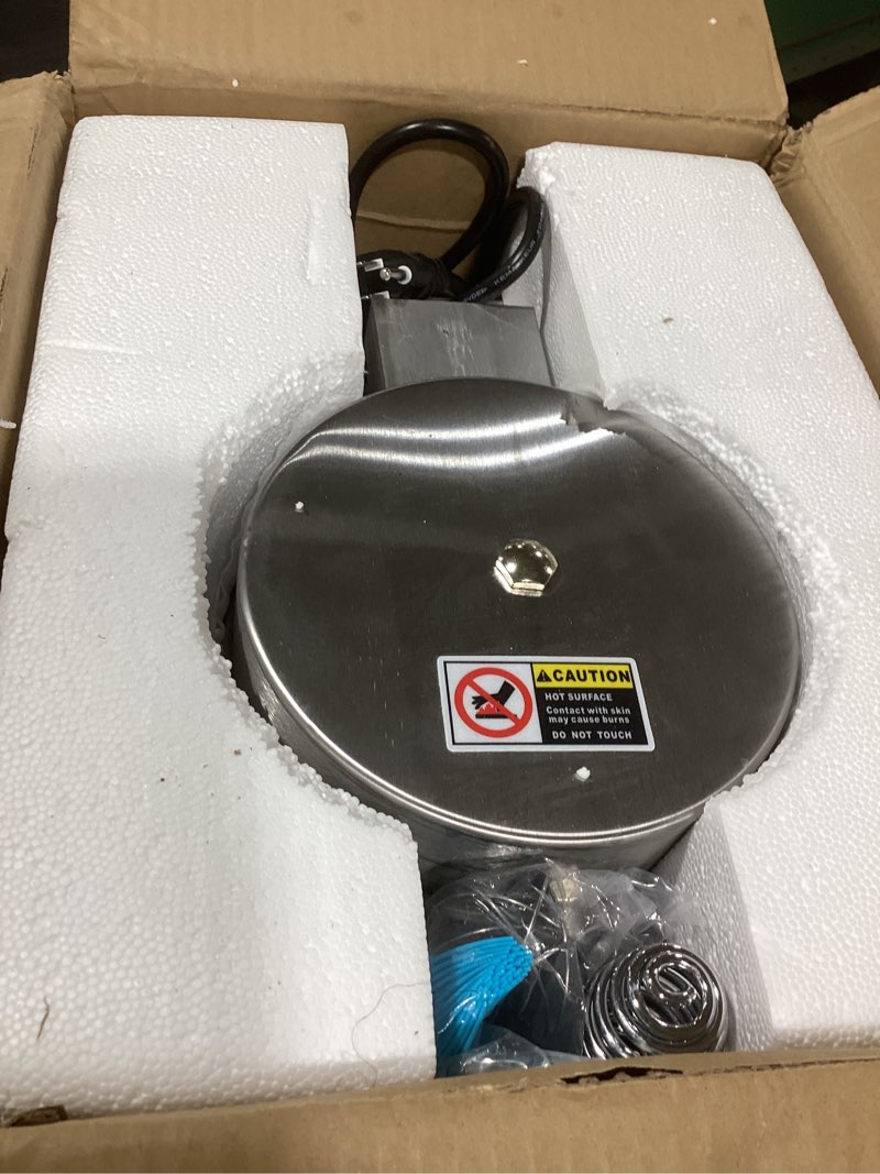 Condition photo showing As Is for Dyna-Living Commercial Waffle Maker Restaurant, 1200W Professional Waffle Maker Commercial Waffle Iron Non-stick Classic Waffle Machine Electric Waffle Bowl Maker for Home, Hotel Silver-Single Head