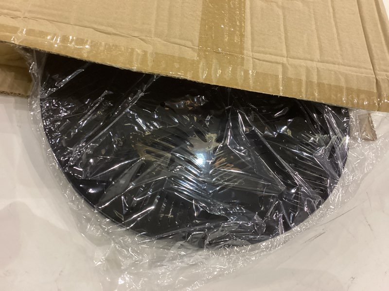 Condition photo showing New/Like New for Party Zealot Set of 2 Small Round Metal Side Tables 13 Inches Black Outdoor End Tables for Patio, Balcony, Porch or Garden – Weather-Resistant Corner Coffee Table for Small Spaces & Indoor Plant Stand Black Tropical Leaf 13" x 2 packs