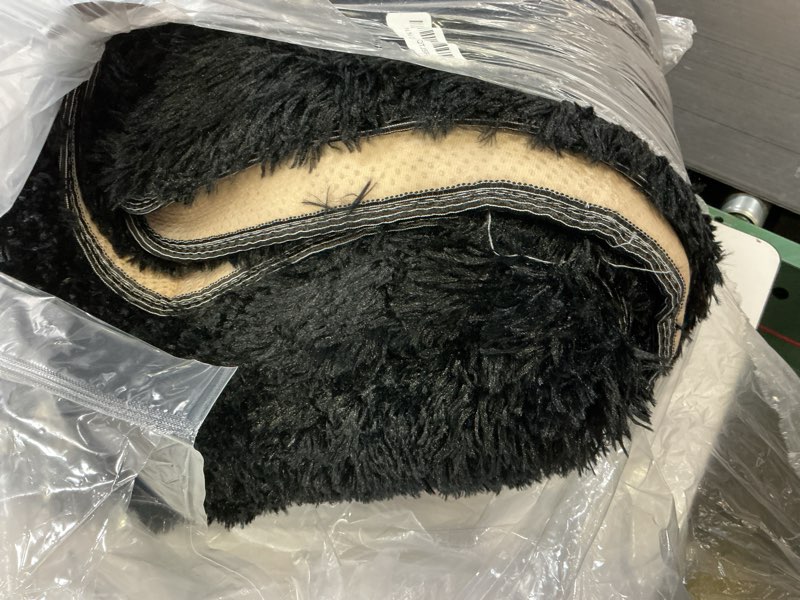 Condition photo showing Good Condition for kichowua 6x9 black fluffy shag rug for bedroom living room, ultra soft plush fuzzy washable floor non slip cozy large area rug for college dorm, modern comfy shaggy carpet for kids baby nursery black 6' x 9' (rectangular)