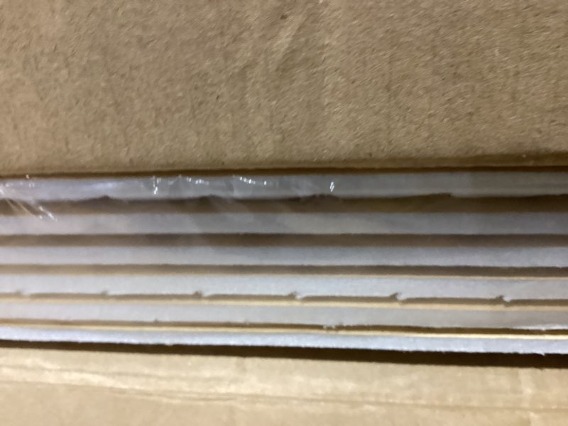Condition photo showing Good Condition for Acoustic Wall Panels 6-Pack (23.6x23.6in Each) - 25dB Noise Reduction, Self-Adhesive White | Wood Grain Decor, No Tools DIY for Studio, Home Office & Bedrooms 6 pack 23.6x23.6 inches each white