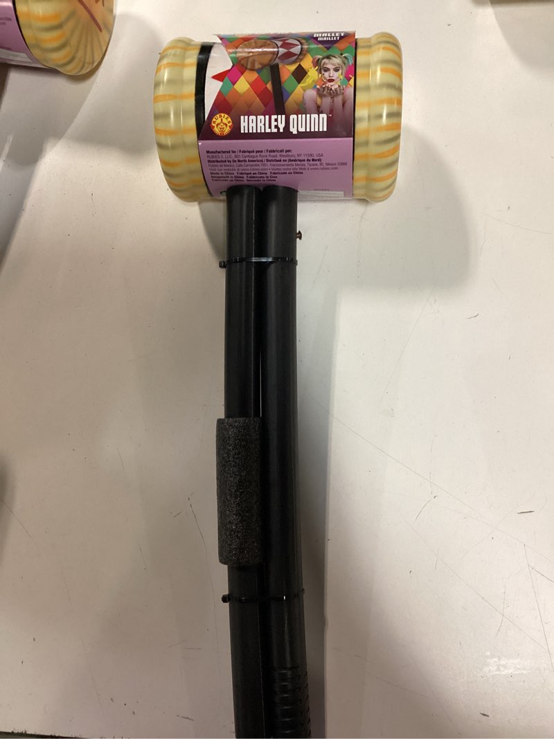 Condition photo showing New/Like New for rubies dc birds of prey: harley quinn costume accessory mallet for adults, women's