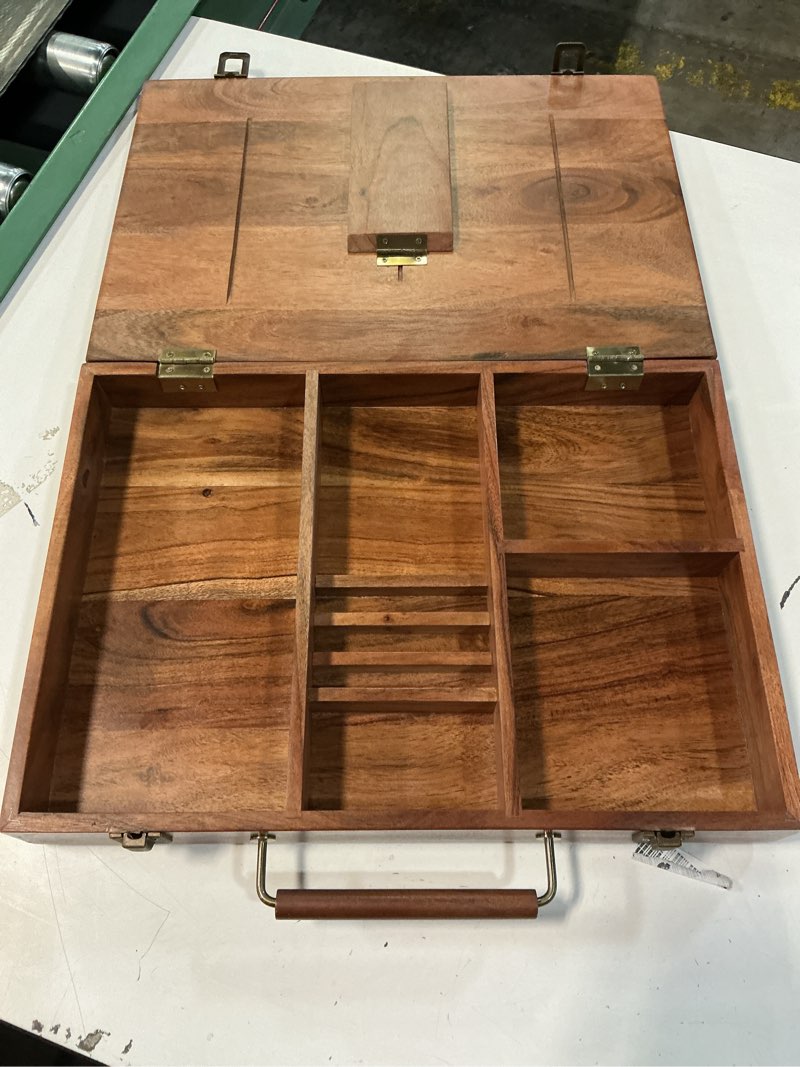Condition photo showing Good Condition for wood easel with storage - hearth & hand™ with magnolia
