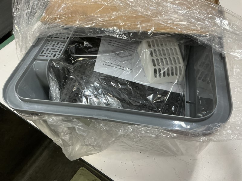 Condition photo showing Good Condition for suhaco large stainless steel litter box side entry high sides deep metal cat litter boxes with lid low entry litter mat and scoop litter pan (tall grey) grey large