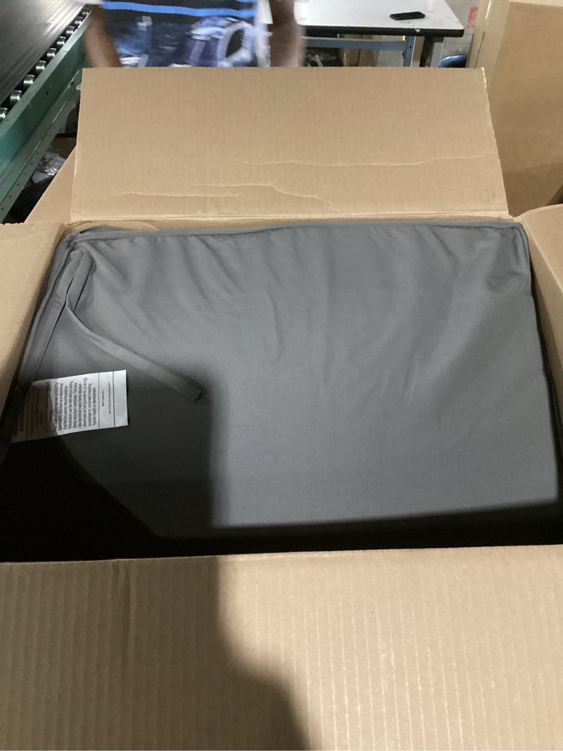 Condition photo showing Good Condition for outdoor seat cushion set 22 x 22 in, water-resistant & fade-resistan, patio furniture cushions with removable cover deep seat & back cushion with handle and adjustable straps for chair sofa,2pc 2 packs 22*22*3+22*19inch dark grey