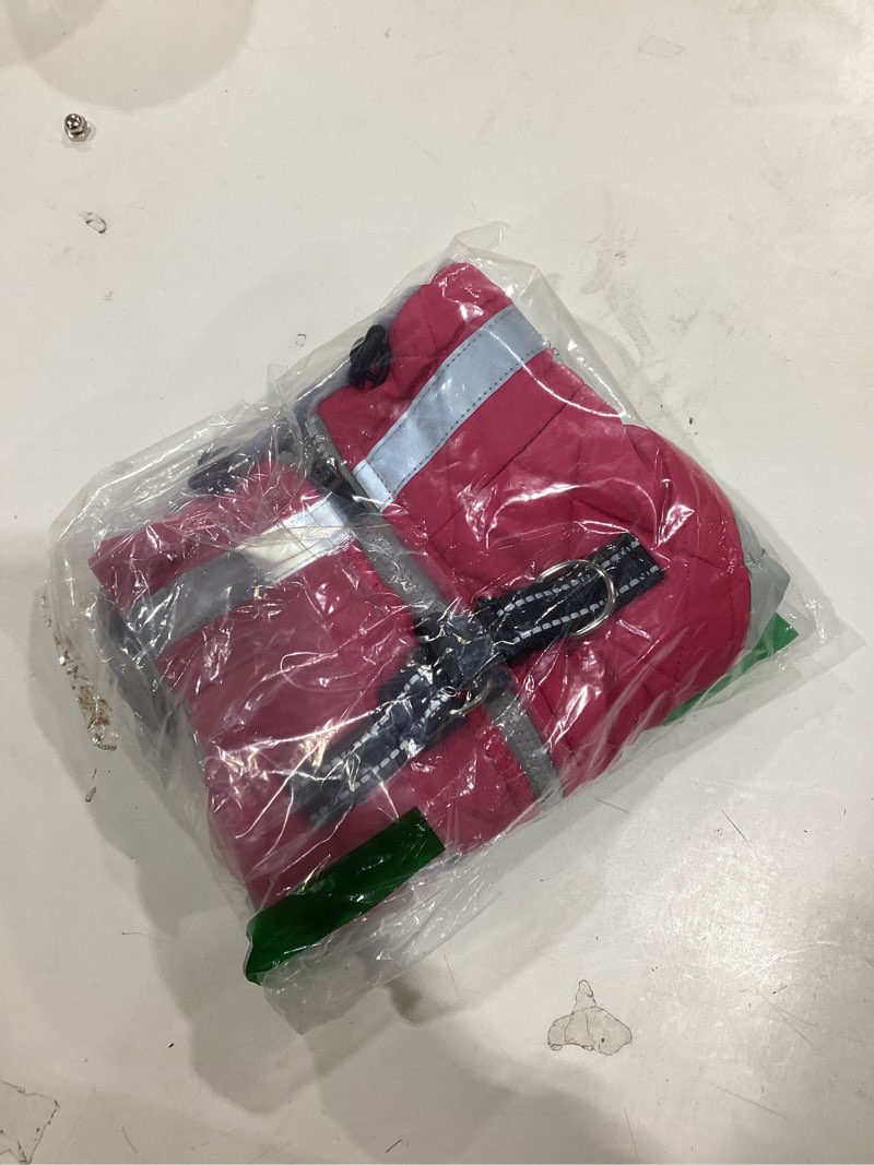 Condition photo showing Good Condition for Lelepet Dog Coat Warm Dog Winter Coat Waterproof Dogs Jacket with Harness Built in Reflective Pet Fleece Vest Zip-Up Cold Weather Coats for Small Dogs Turtleneck & Windproof Coats Yorkie Rose Red S Small Rose Red