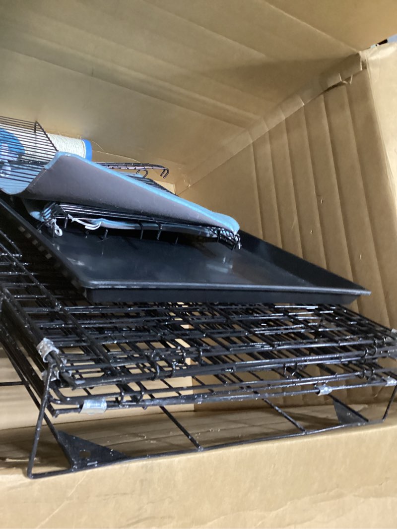 Condition photo showing Good Condition for 4-Tier Cat Cage Indoor: Large Cat Enclosure Pet Playpen Detachable Metal Wire Kennel Collapsible Crate with Scratching Post & Plush Pads & Hammock for Cats Kittens 30.1"L x 18.7"W x 42.5"H