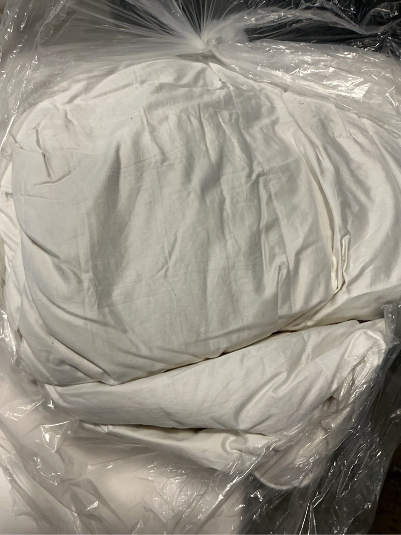 Condition photo showing As Is for ultra warm premium down comforter, king/cal king, down