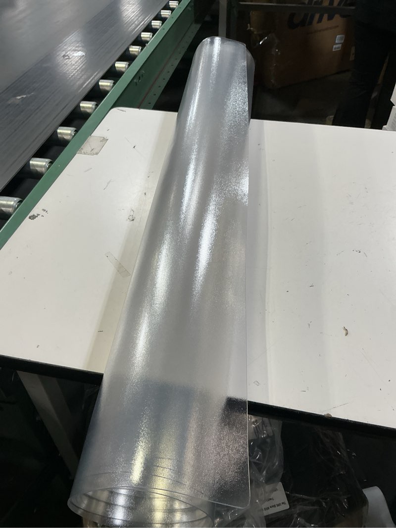Condition photo showing Good Condition for LovePads Clear Table Cover Protector 42 x 63 Inch, 1.5mm Thick Plastic Table Cover, Table Protector for Dining Room Table, Waterproof Vinyl Tablecloth Table Pad Mat for Kitchen, Dresser, Writing Desk 42" x 63" (Rectangular) Clear 1.5mm