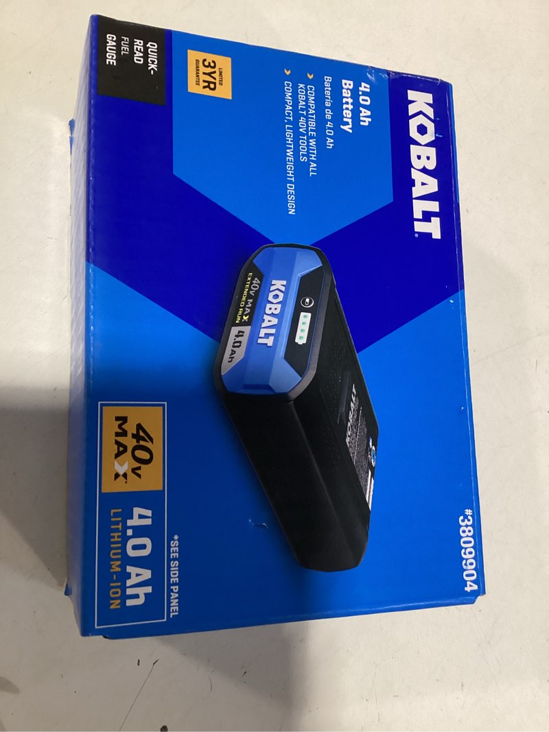 Condition photo showing Good Condition for kobalt 40v 40-volt 160 ah. lithium ion (li-ion) battery