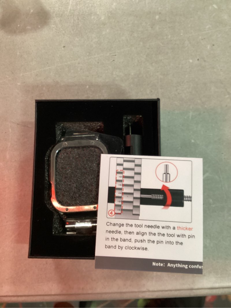 Condition photo showing Good Condition for stainless steel band and case for apple watch 44/42mm(series 3 2 1) | men metal protective bumper cover with straps for iwatch series 6 5 4 3 2 1, se3, se2, se, silver silver 42mm/44mm(series 6/5/4/3/2/1,se3/2/1)