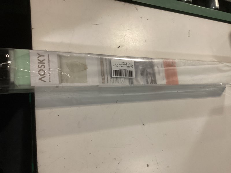 Condition photo showing New/Like New for aosky light filtering roller shades cordless blinds for windows, 1% openness free-stop shades with valance, thermal insulated fabric, uv protection, natural woven blinds?23" w x 72" h, white? white 23"w x 72"h