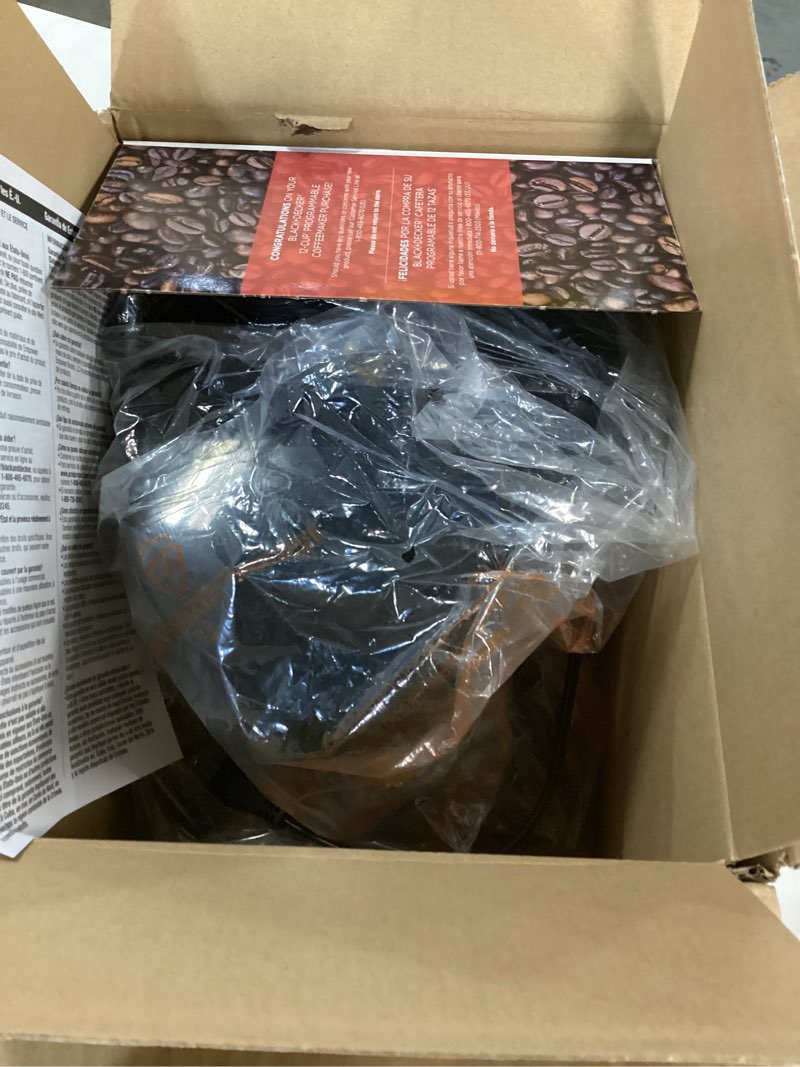 Condition photo showing Good Condition for BLACK+DECKER 12-Cup Digital Coffee Maker, Programmable, Washable Basket Filter, Sneak-A-Cup, Auto Brew, Water Window, Keep Hot Plate, Black Black coffeemaker