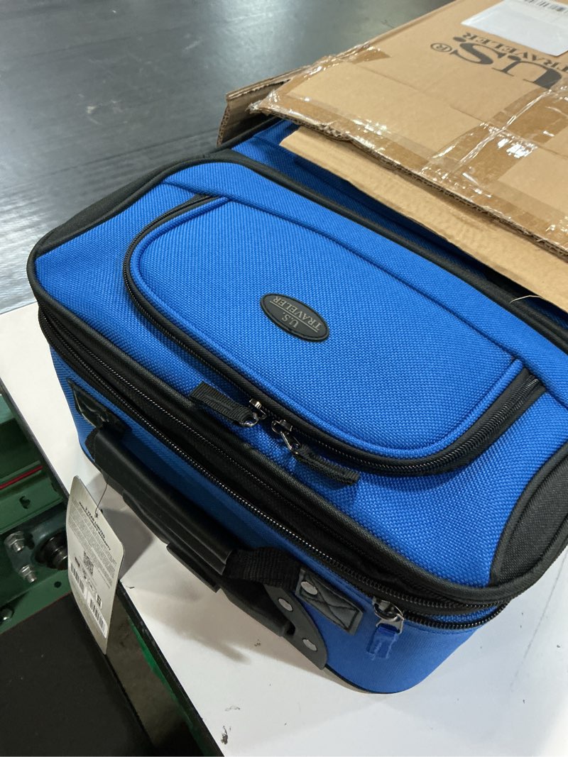 Condition photo showing Good Condition for u.s. traveler rio lightweight softside rolling carry-on suitcase, 2-wheel set, royal blue royal blue 2-wheel set (21"/14")