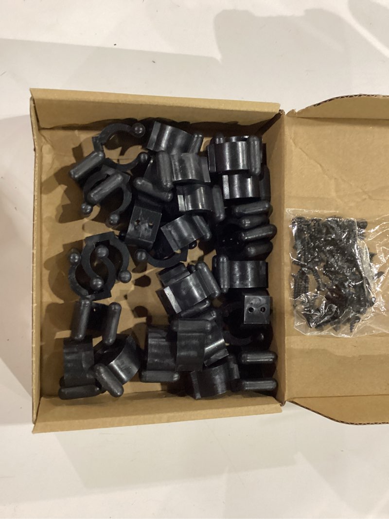 Condition photo showing New/Like New for 30 Pieces Pool Cue Holder Clips with Screws, Wall Mounted Fishing Rod Clips, Multi-Functional Storage Clamps Rack for Billiards Cue, Snooker Cue, and Fishing Pole