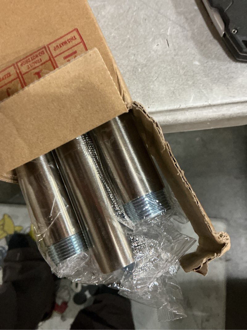 Condition photo showing New/Like New for lootkell modern brushed nickel curtain rods for windows 16 to 60 adjustable length heavy duty 1" diameter window curtain rod with solid metal finials for outdoor farmhouse bedroom kitchen living room brushed nickel 16"-60"|1 pack