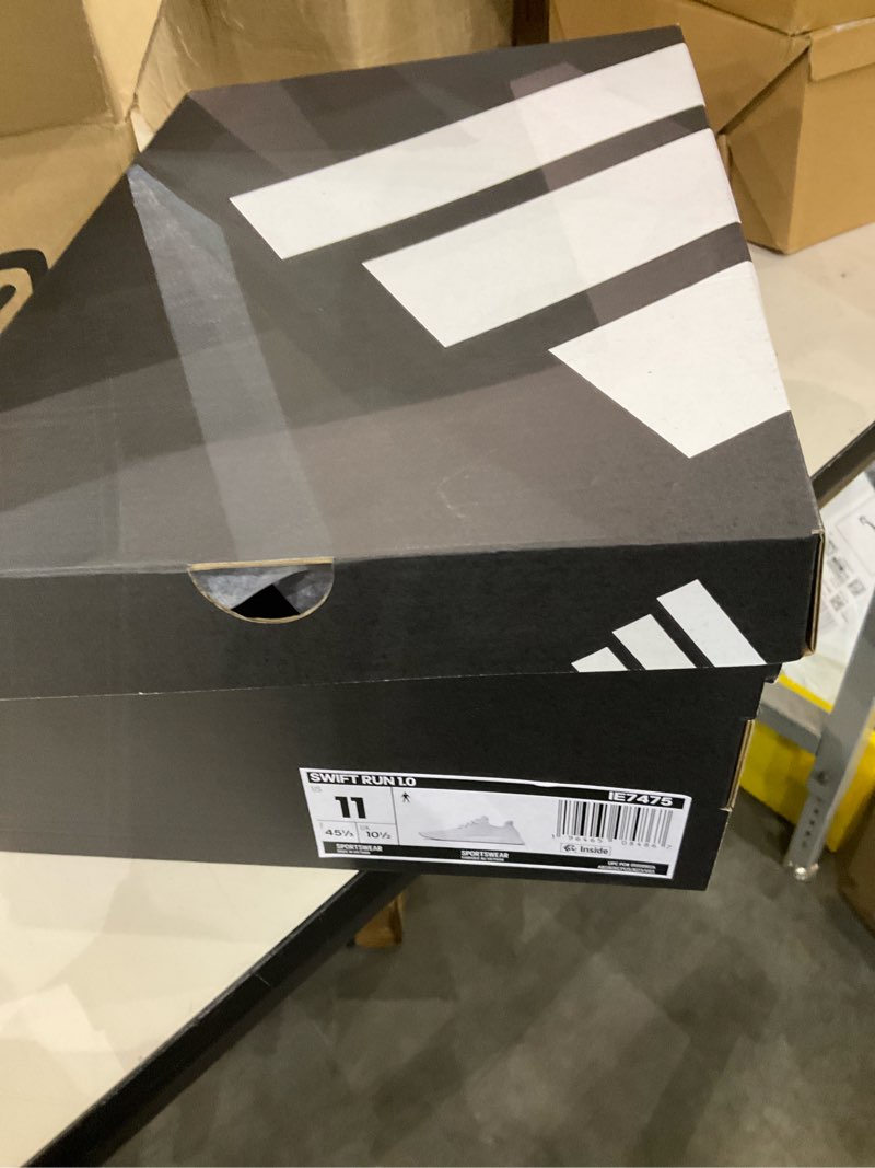 Condition photo showing Good Condition for adidas Men's Swift Run 1.0 Running Shoes 11 White/White/Black