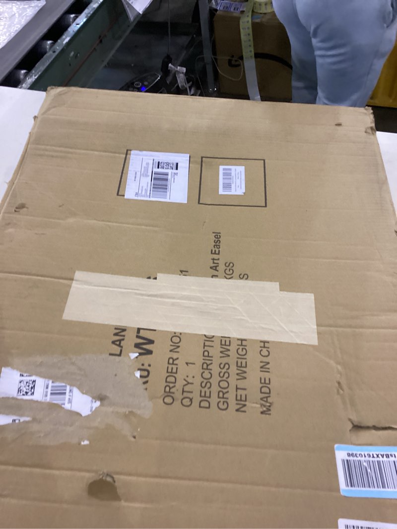 Condition photo showing New/Like New for Tiny Land Easel for Kids with 2 Drawing Paper Roll, Adjustable Kids Art Easel, Learning-Toy for 3,4,5,6,7,8 Years Old Boy & Girls, Wooden Chalkboard & Magnetic Whiteboard & Painting Paper Stand