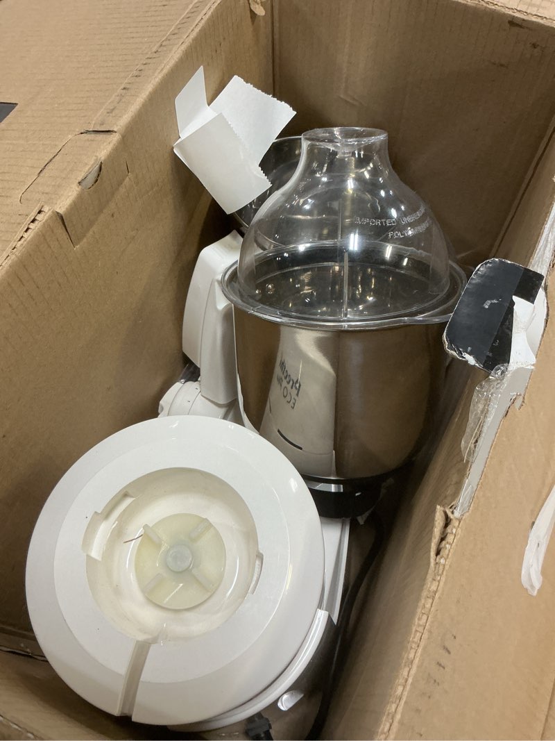 Condition photo showing As Is for preethi eco plus mixer grinder 110 volts - free service kit included (3 jar with extra 1.75l jar)