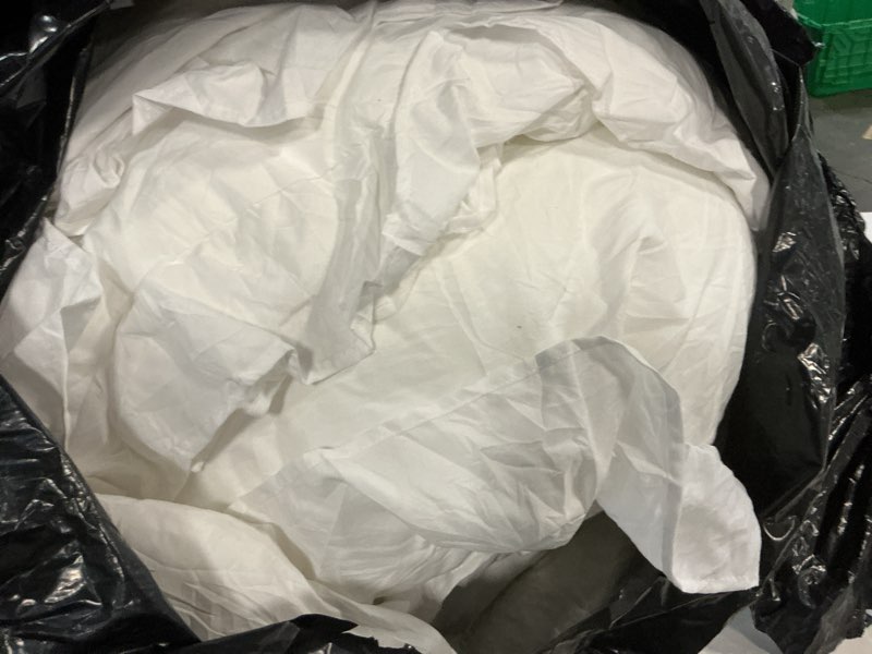 Condition photo showing New/Like New for andency oversized king comforter set 128x120, 3 pieces white ruffle shabby chic famhouse bedding set for women, lightweight fluffy super king plus bed set for girls white super king plus (128"x120")