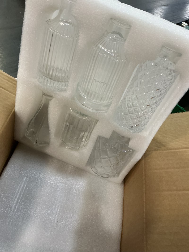 Condition photo showing Good Condition for upbud clear glass bud vases set of 12, mini flower vase for centerpieces, small vases in bulk for wedding decorations, vintage vase for baby shower, party, recepetion, home table décor standard-clear 12pcs