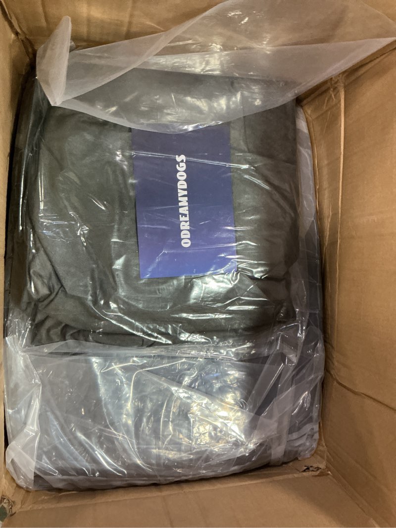 Condition photo showing New/Like New for Bean Bag Bed Giant Bean Bag Chairs for Adults, Large Floor Mattress Convertible Sofa Bed, Big Bean Bag Chairs Couch, Removable Sofa Bed Chair for Teens Foam Filling, Machine Washable, Full, Charcoal Full Charcoal