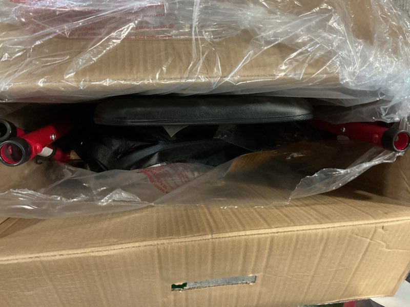 Condition photo showing Good Condition for medline superlight folding aluminum mobility rollator walker, red, 250 lb. weight capacity, 6" wheels, adjustable arms and seat, foldable rolling walker for seniors burgundy
