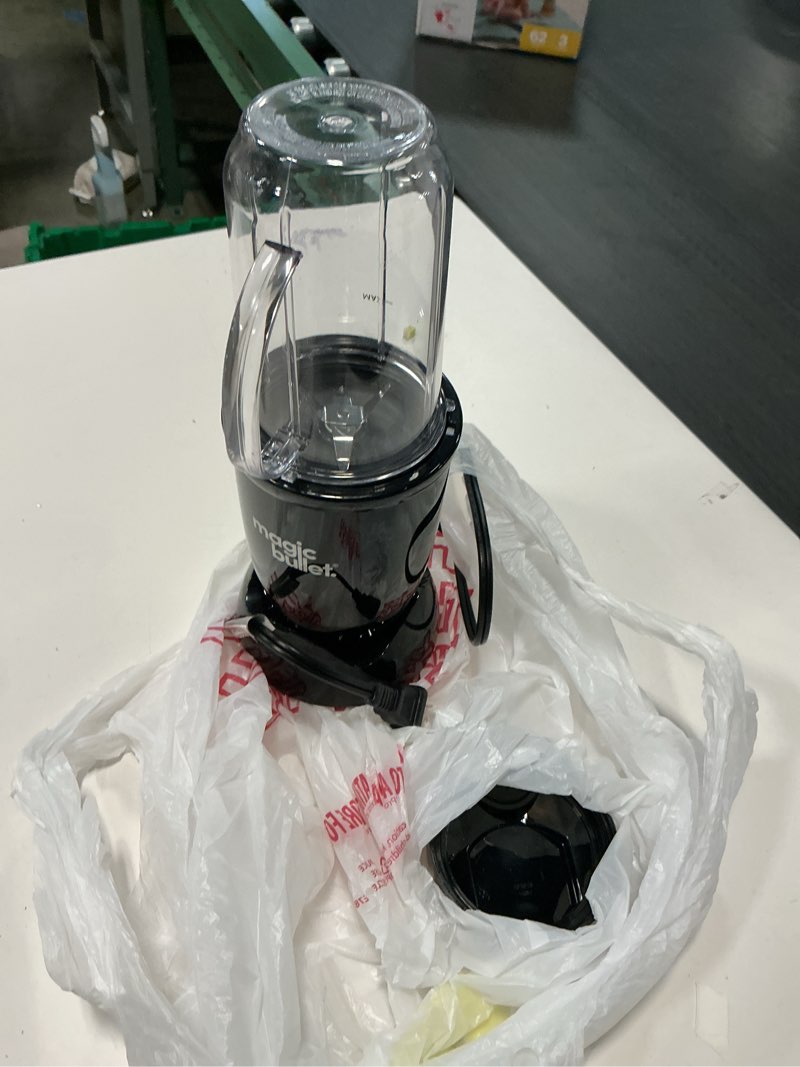 Condition photo showing As Is for magic bullet essential blender with to-go lid - all black