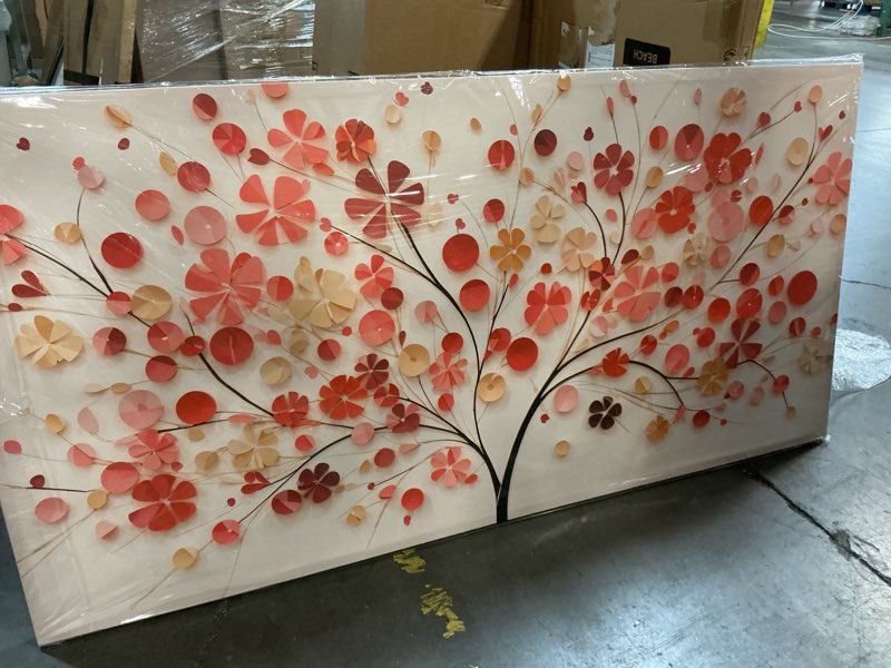 Condition photo showing Good Condition for canvas art wall decor modern botanical wall art pictures for bedroom large abstract wall art colorful tree of life wall art artwork for walls canvas prints living room home aesthetic wall decor 29" x 58" qls-03h wrapped canvas 58"l x 29"w