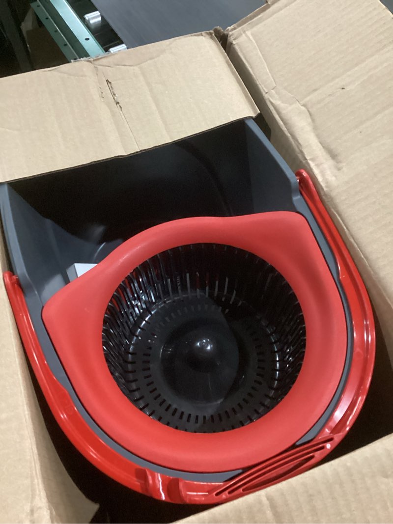 Condition photo showing As Is for O-Cedar EasyWring Microfiber Spin Mop, Bucket Floor Cleaning System, Red, Gray, Standard Easywring Spin Mop & Bucket