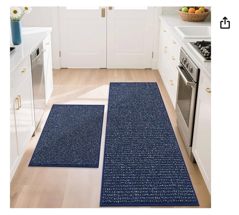 kitchen rugs,non slip absorbent kitchen mats for floor-thick stain resistant washable kitchen floor 