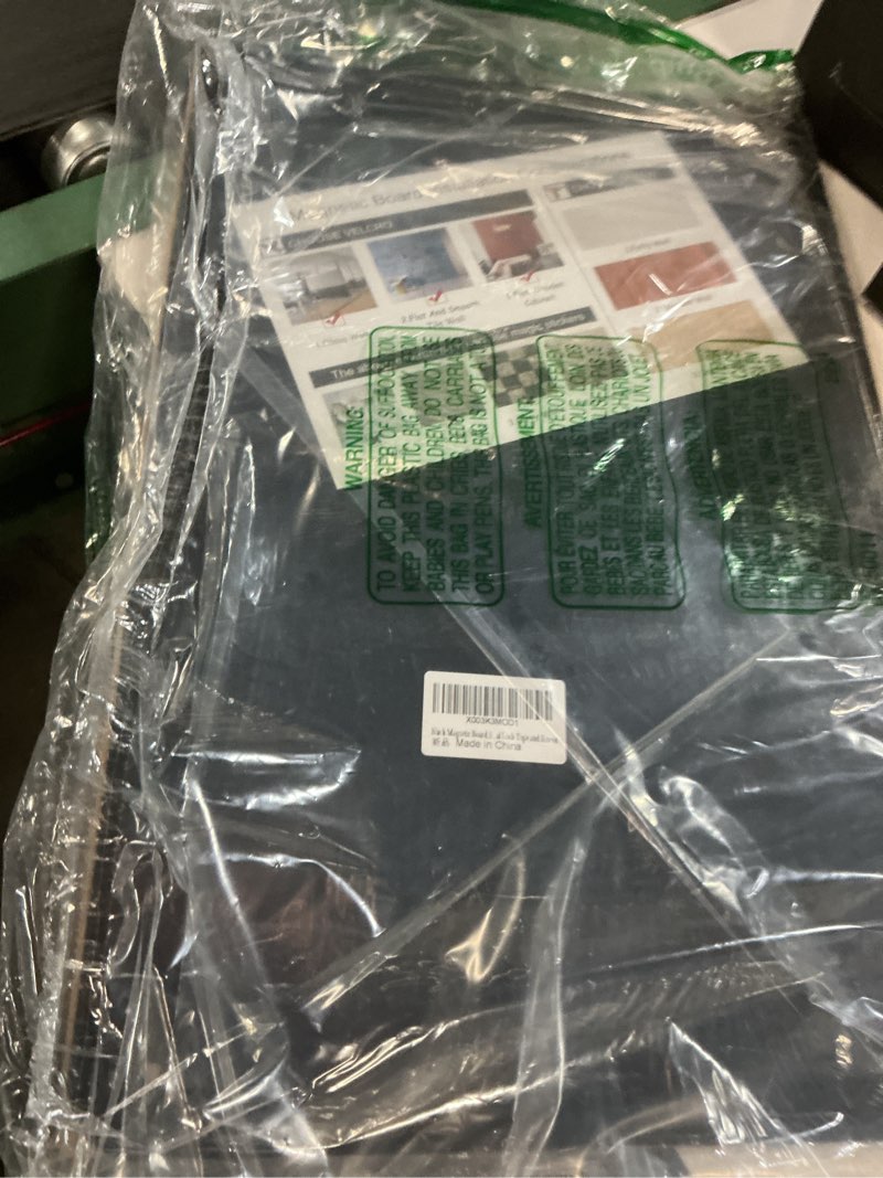 Condition photo showing Good Condition for Black Magnetic Board,17.5" x 11.4" Magnet Bulletin Board to Display Magnetic Notes, Poetry, Photos, Suitable for Wall, Refrigerator, Cabinet etc, Come with 4 Pcs Dual Lock Tape and Screws Black 1 Pack (17.5" x 11.4")