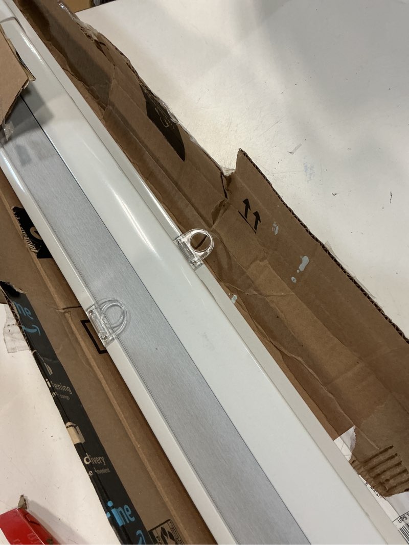 Condition photo showing As Is for chrisdowa cordless blackout roller shades for windows, striped free-stop window blinds with privacy, thermal insulated window shades for home, office and door. white, 40" w x 72" h 40"w x 72"h white