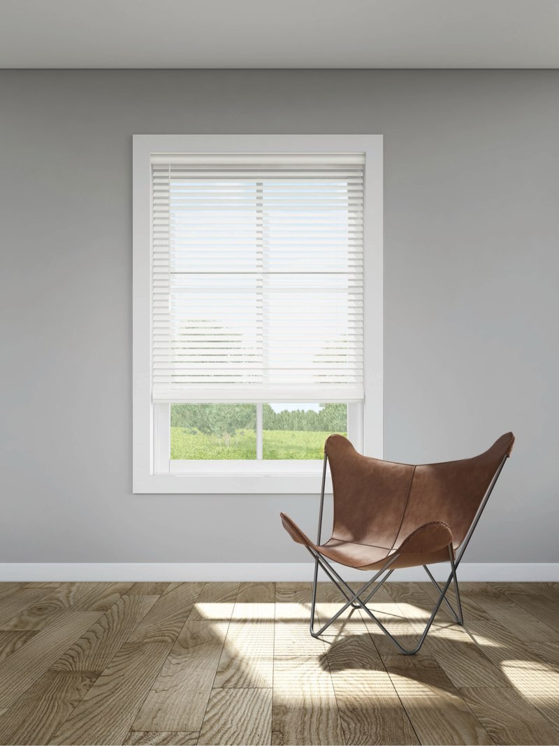 LEVOLOR 2-in White Faux Wood Blinds 34-in x 64-in