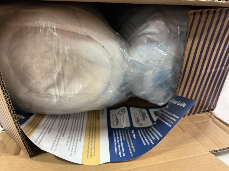 Condition photo showing Good Condition for OhGeni Cooling 4 inch Dual Layer Full Mattress Topper, 2 inch Cooling Gel Memory Foam, 2 inch Down Alternative Pillow Top Pad, Mattresses Cover for Bed, Medium Support, Fits 6”-19” Deep Pocket White Full