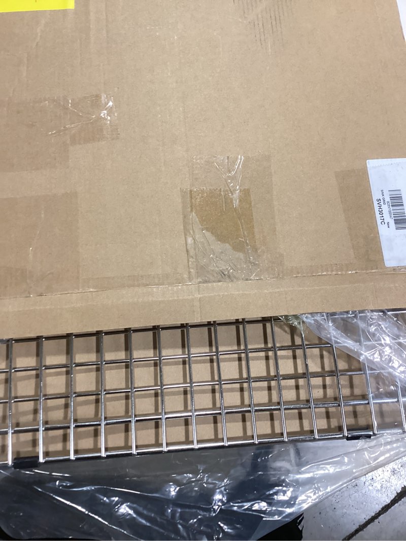 Condition photo showing As Is for serene valley sink bottom grid 29-1/2" x 16-1/2", centered drain with corner radius 3/8", sink protector svh3017c