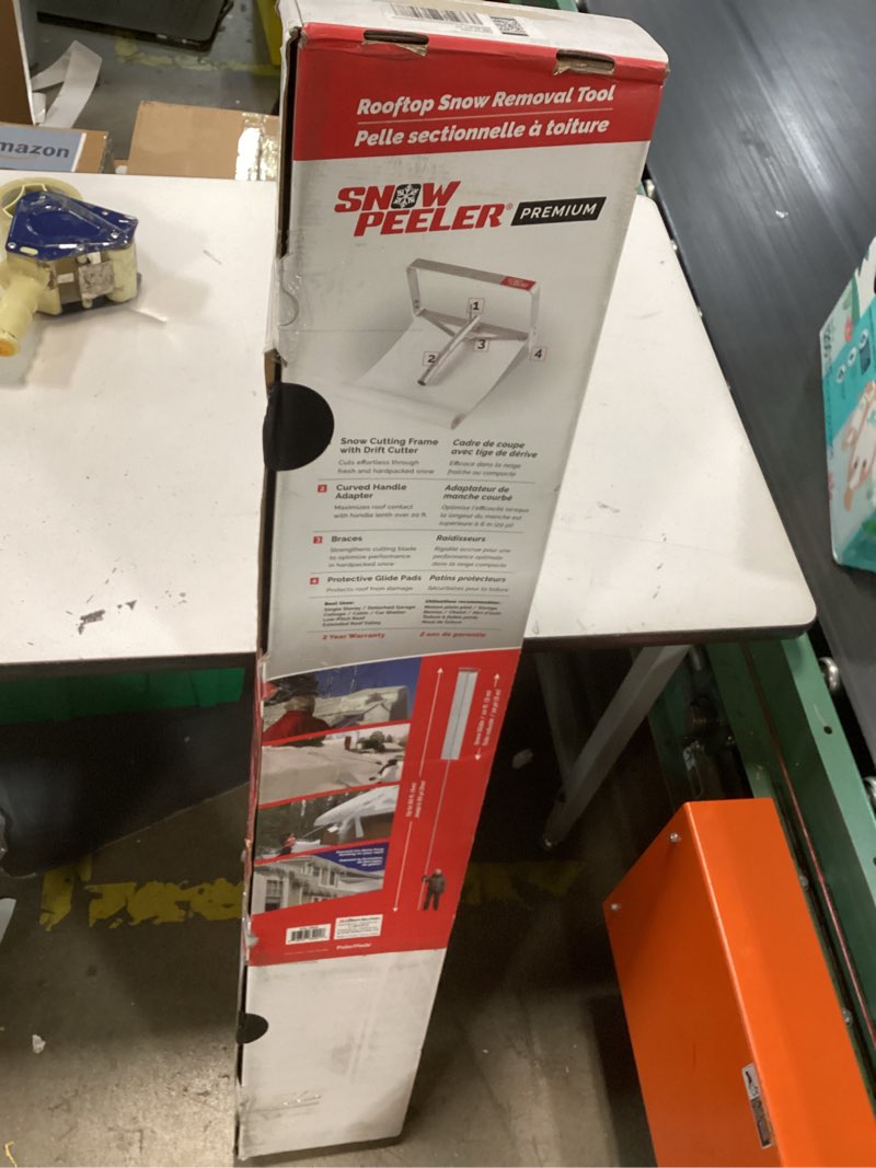 Condition photo showing New/Like New for snowpeeler premium roof rake for snow removal - 30 ft. snow removal tool - snow rake for house roof - snow roof rake - telescopic heavy duty snow shovel for rooftop