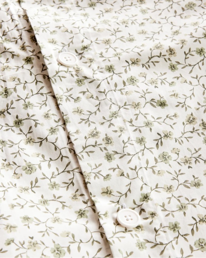 organic crisp percale floral duvet cover set