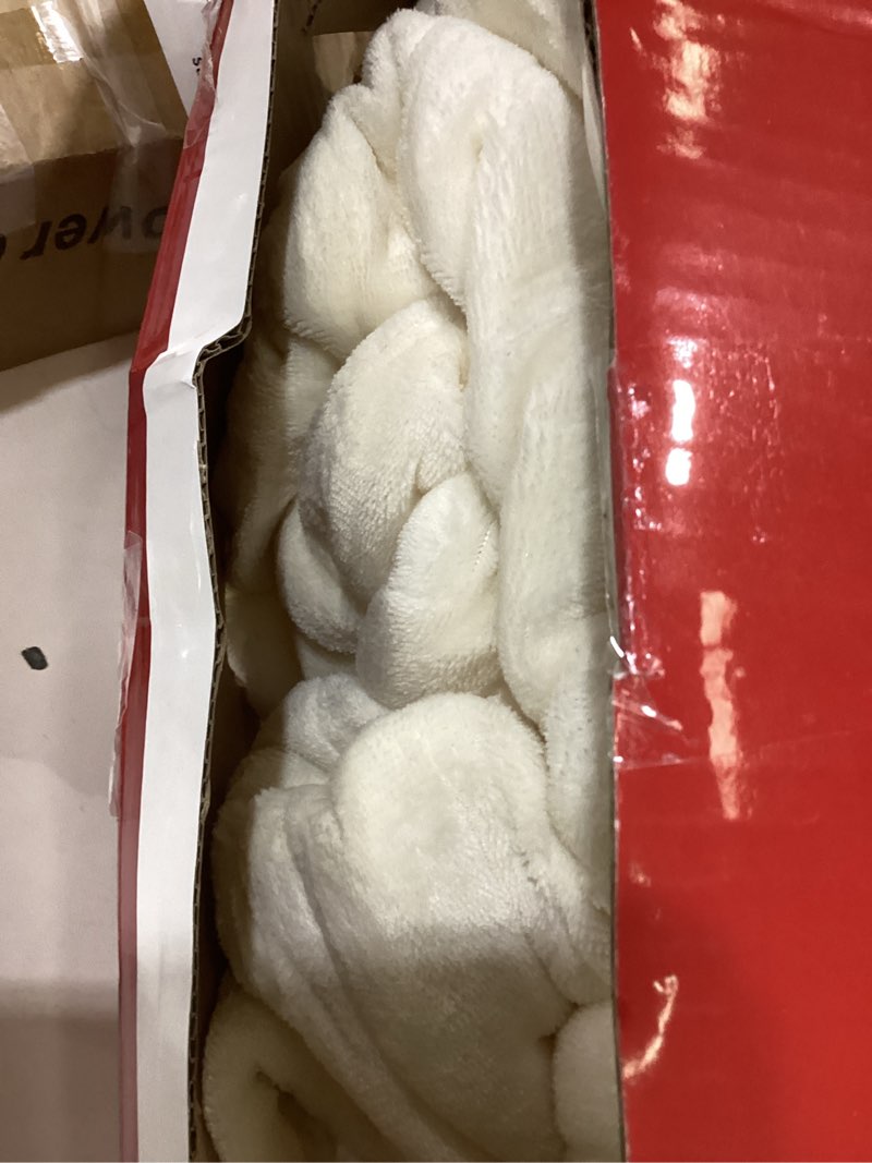 Condition photo showing As Is for Twin Heated Blanket 62''X84'' Electric Blanket Twin Size - Soft Warm Heating Blanket with 5 Heating Level & 10 Hour Auto Off, ETL Certified & Machine Washable for Grandma Gifts(Cream White) 08-cream Twin 62" x 84"