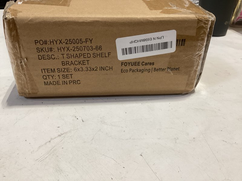 Condition photo showing New/Like New for 6 inch floating shelf brackets 6 pack - 0.2" solid steel heavy duty hidden support for bathroom office small shelves - requires backer board or solid wall (not for single stud) black 6 inch 6