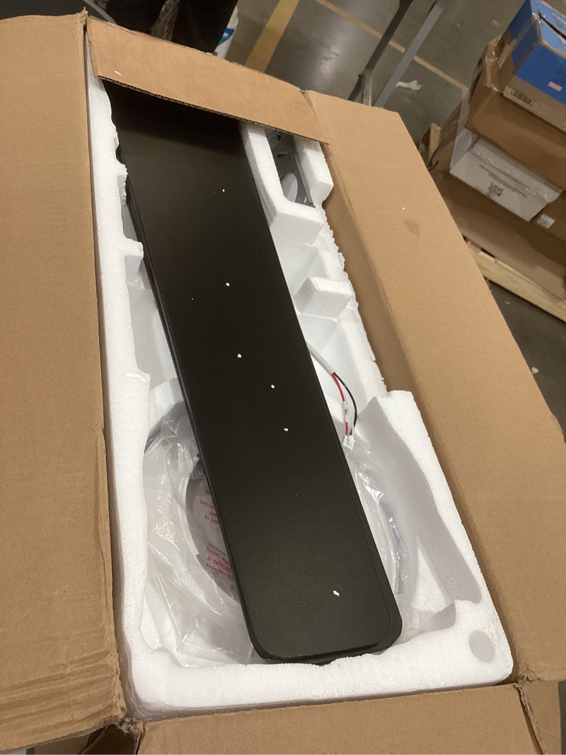 Condition photo showing As Is for Amico Ceiling Fans with Lights, 52 inch Low Profile Ceiling fan with Light and Remote Control, Flush Mount, Reversible, 3CCT, Dimmable, Noiseless, Black Ceiling Fan for Bedroom, Indoor/Outdoor Use Black 52 inch