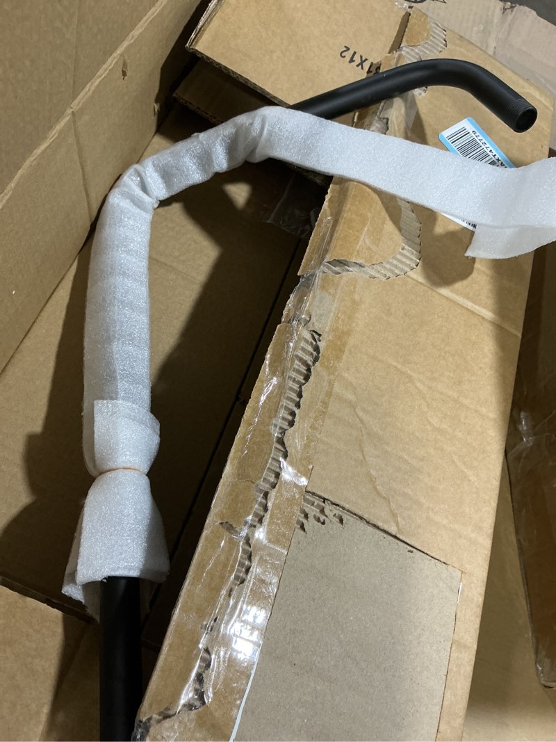 Condition photo showing As Is for (incomplete)black shower system set rainfall spout round head with wall mounted handheld spray mixer tub shower faucet set