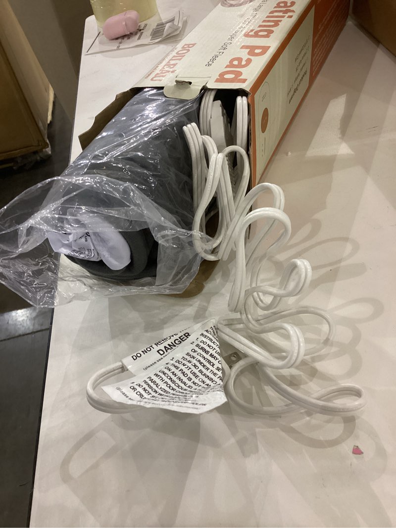 Condition photo showing As Is for Boileau Electric Heating Pad for Back Pain and Period Cramps Relief, 17"x33" Extra Large XXXL, 3 Heating Levels Heat Pad with 2-Hour Auto Shut Off, Gifts for Women and Mom, Grey