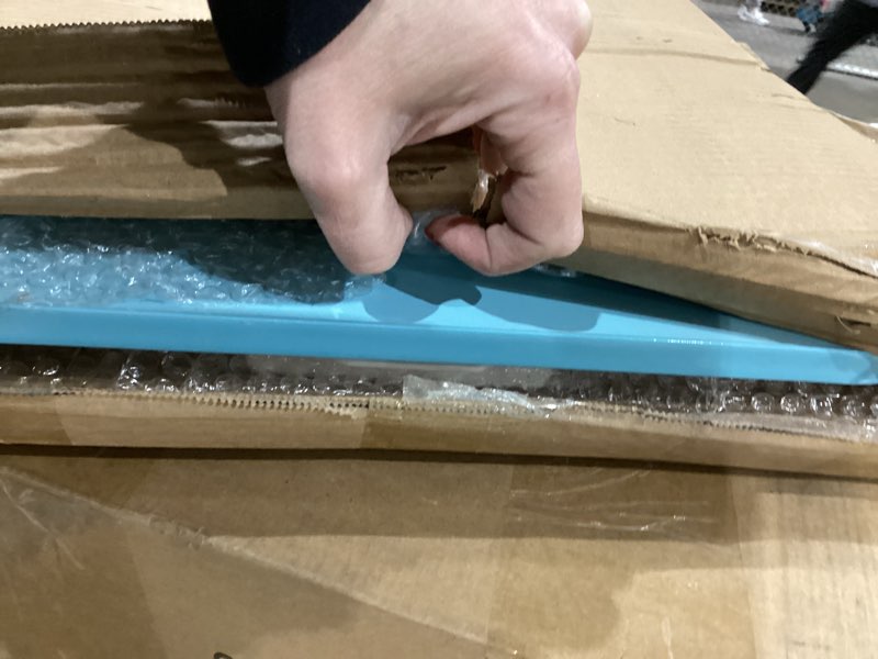 Condition photo showing New/Like New for Lap Desk with Storage Drawer, Cup and Tablet Holder, Bed Tray Table, Foldable Laptop Desk, Laptop Stand for Working, Writing, Gaming and Drawing (23.6", Blue)