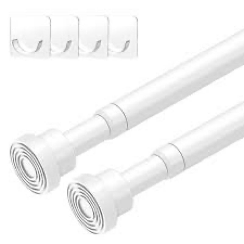 UEXHWS Spring Tension Rods Adjustable Tension Curtain Rod Small Tension Rod No Drilling Expandable S