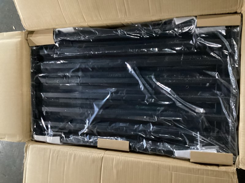 Condition photo showing Good Condition for free standing dog gates with door 36" tall use for indoor outdoor stairs, freestanding dog fence for doorways extra wide, metal black 6 panels 36" 6 panels