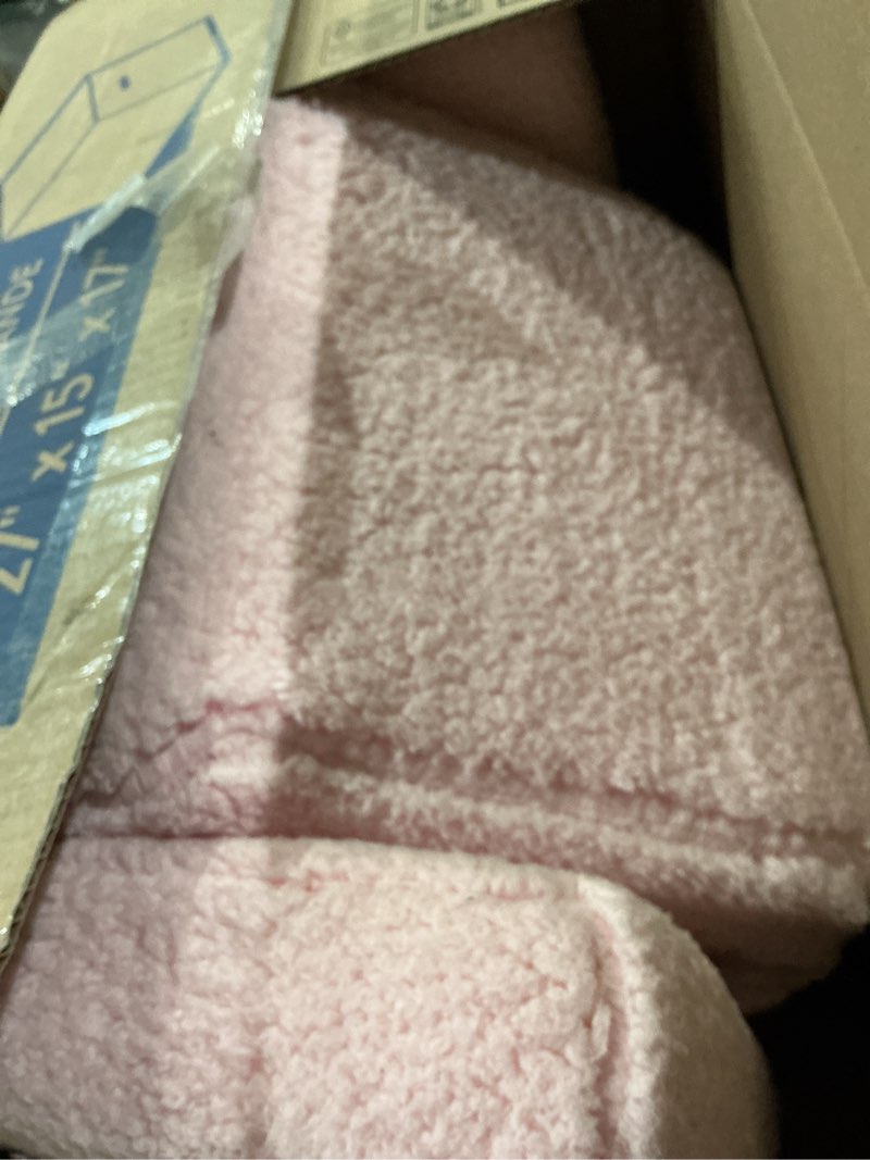 Condition photo showing Good Condition for sliguy toddler couch convertible sofa to lounger pull out couch sherpa cover dark pink sherpa pink medium