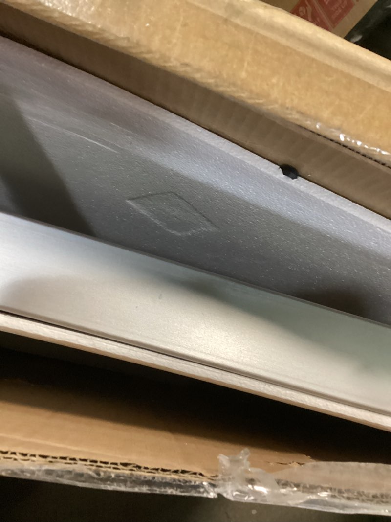 Condition photo showing Good Condition for 48"x36" Lockable Enclosed Bulletin Board, Outdoor Flet Weather-Resistant Aluminum Frame Notice Board, Wall Mounted Display Case Acrylic Doors for School,Office,Silver Frame w/Black Flet 48" x 36" Silver Frame W/ Black Flet