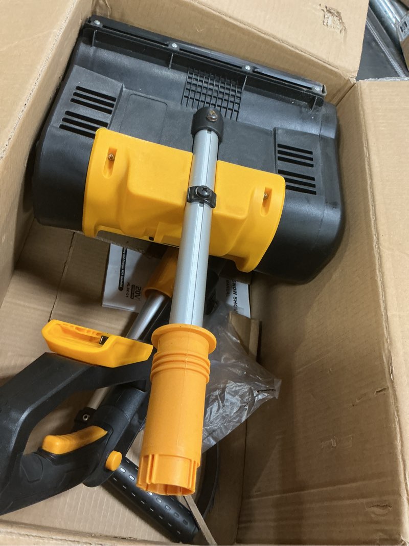 Condition photo showing As Is for Cordless Snow Shovel Compatible with DeWalt 20V MAX Battery (Tool Only), 11" Lightweight Electric Snow Blower with 20FT Max Throw & Adjustable Handle, Snow Thrower for Driveway, Deck, Patio & Steps