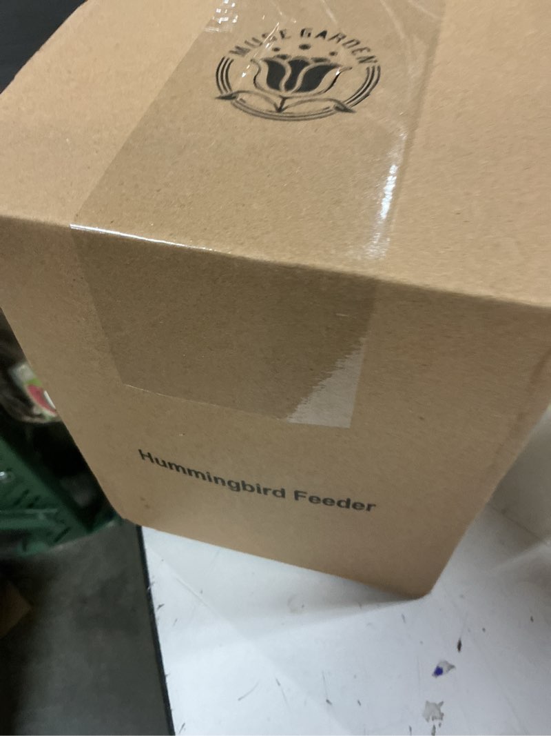Condition photo showing New/Like New for muse garden glass humming bird feeders for outdoors - 27oz blown glass hummingbird feeder - unique gift mom bird lovers women, outdoors hanging garden decor, includes ant moat & brush, red phoenix