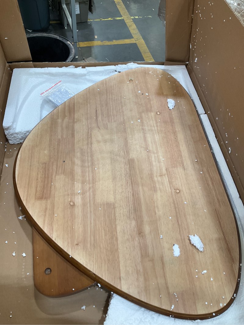 Condition photo showing Good Condition for mid century modern coffee table - walnut wooden coffee table for living room,center table suitable for bedroom living room reception office tables (walnut, small 34.5 * 23.5 * 16in) walnut small 34.5 * 23.5 * 16in